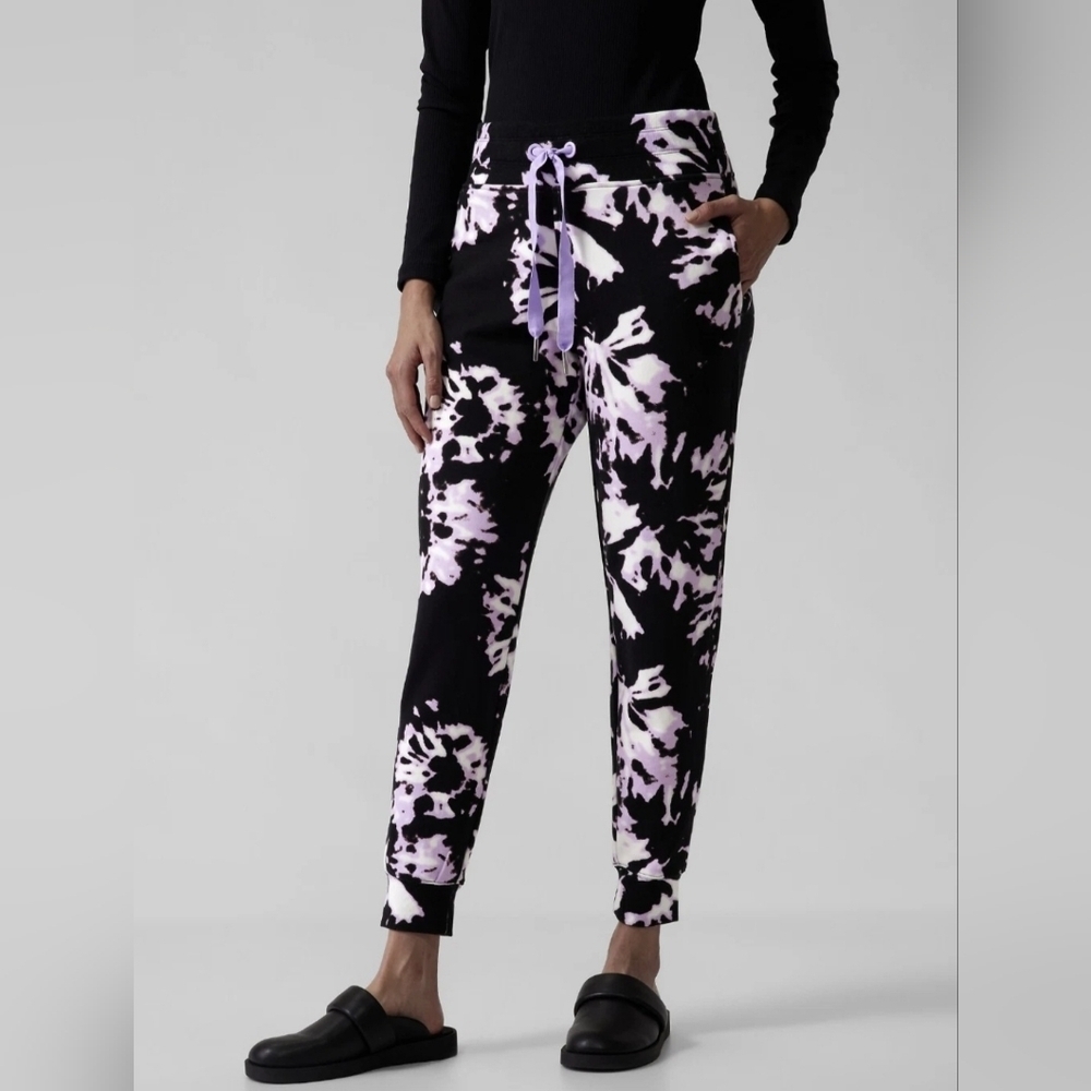 ATHLETA WILLOW ELFIN PURPLE DRAWSTRING BALANCE JOGGERS SIZE L